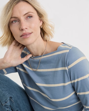 Slash Neck Long Sleeve Top