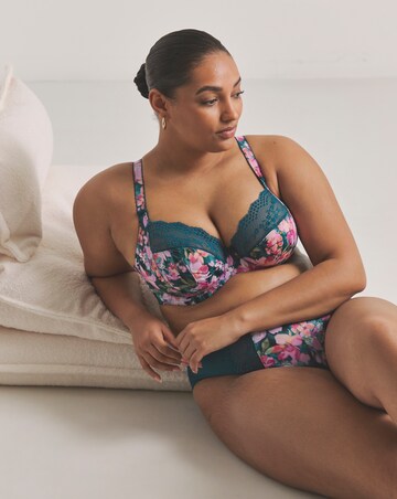 Elomi Lucie Plunge Wired Bra Teal Floral
