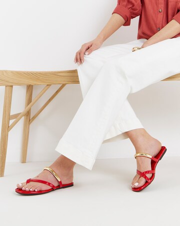 Chapel Toe Loop Hardware Detail Flat Sandals - Wide Fit (E)