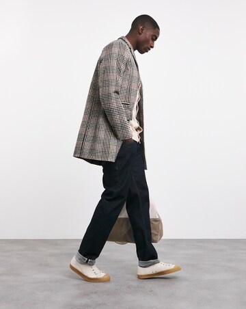 Wool Mix Check Over Coat