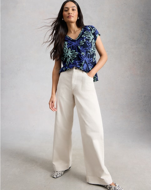 White Stuff Iris Linen Tee