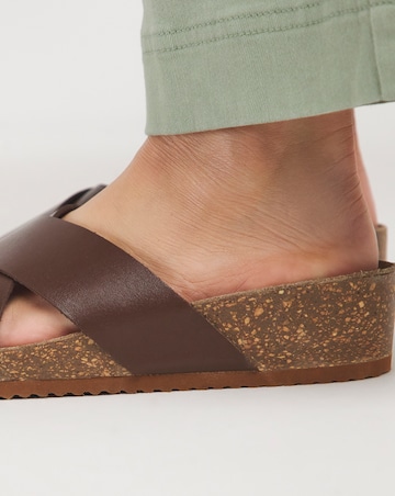 Rena Leather Crossover Footbed Mule - Extra Wide Fit (EEE)