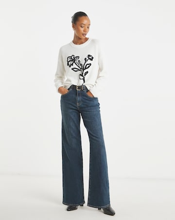 Applique Long Sleeve Knitted Jumper