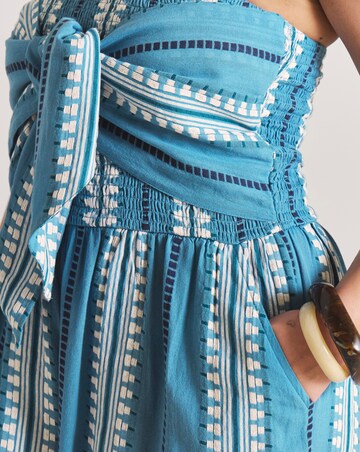 Jacquard Wrap Front Culotte Beach Jumpsuit