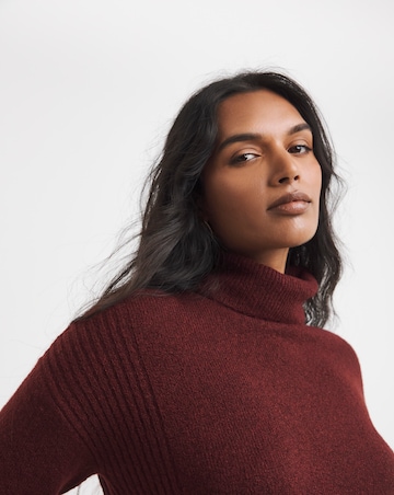 Cosy Yarn Wine Roll Neck Tunic