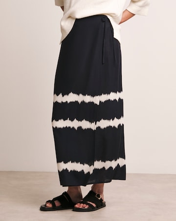 Anthology Printed Linen Wrap Skirt