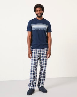 FatFace Jacquard T-Shirt (Regular &amp; Tall) - Navy