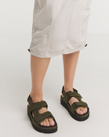 Tyla Strappy Suede Touch and Close Sandals Wide E Fit