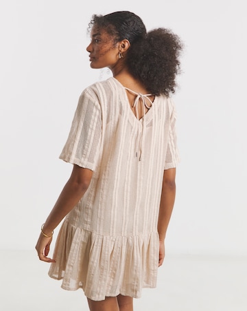 Native Youth Stripe Crochet Peplum Dress