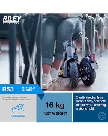 Riley RS3 Foldable Electric 37 Volt Scooter Black