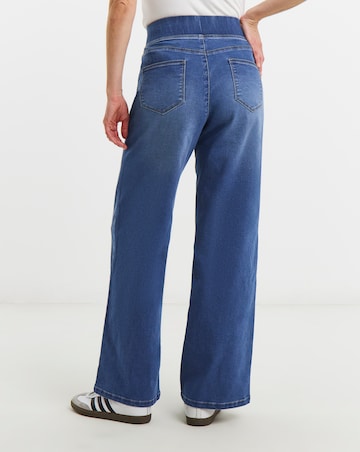 Mid Blue Retreat Wide Leg Jegging