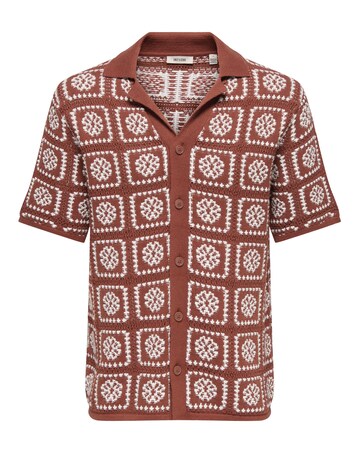 Only & Sons Bart Crochet Shirt - Rust