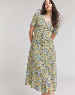 Nobody's Child Wildflower Print Alexa Midi Tea Dress