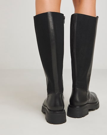 Ashleigh Leather Stretch Boots Extra Wide Fit (EEE) Super Curvy/Curvy Plus Calf