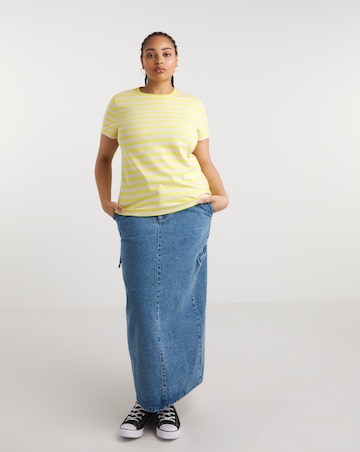 Lime and Ivory Stripe Crew Neck Tee