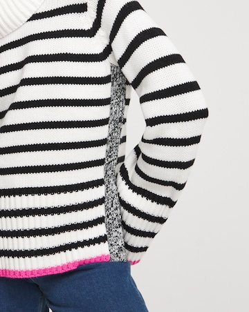 Stripe Detachable Collar Jumper