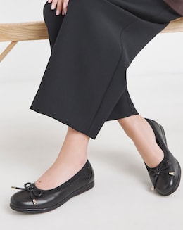 Heavenly Soles Zuri Elasticated Topline Ballerinas - Extra Wide Fit (EEE)