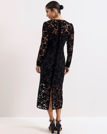 Phase Eight Viktoria Applique Velvet Midi Dress