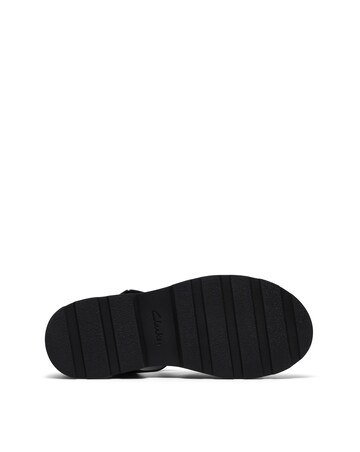 Clarks Black Leather Animal Print Orinoco3 Cross Sandals - Standard Fit (D)