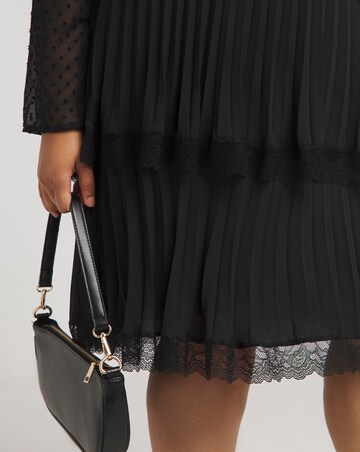 Joanna Hope Tiered Shift Dress With Lace Trim