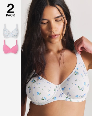 Slimma (2 Pack) Cotton Full Cup Bras (B-G)