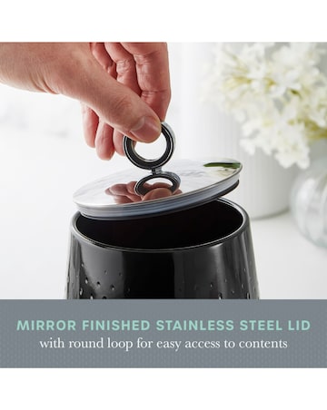 Swan Elegance Set of 3 Canisters - Black