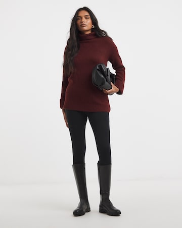 Cosy Yarn Wine Roll Neck Tunic