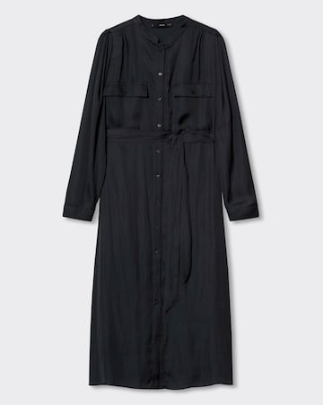 Mango Dominic Satin Shirt Dress