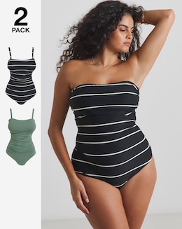 MAGISCULPT Firm Control 2 Pack Bandeau Swimsuits