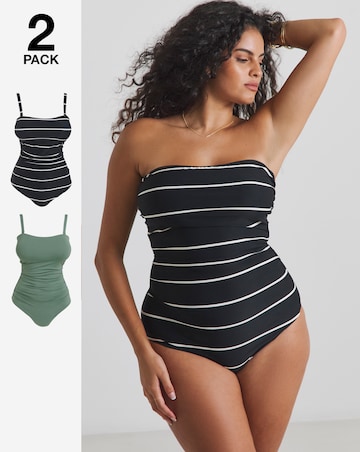 MAGISCULPT Firm Control 2 Pack Bandeau Swimsuits