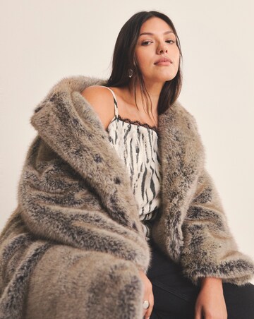 Simply Be Natural Faux Fur Maxi Coat
