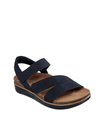 Skechers Lifted Comfort BLack Duraleather Sandals - Standard Fit (D)