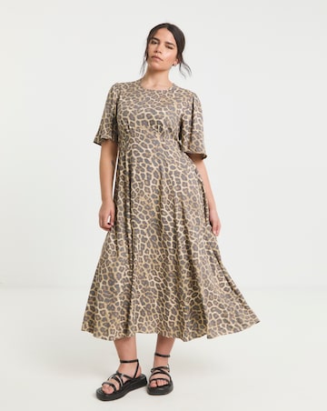 Leopard Print Midi Dress