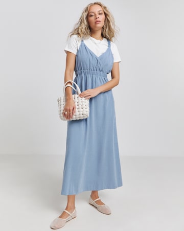 Simply Be Blue Wrap Front Midi Dress