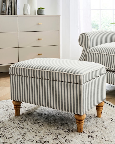Naomi Stripe Storage Footstool
