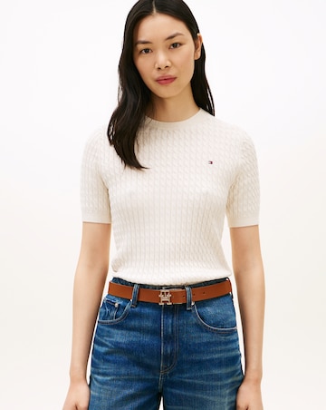 Tommy Hilfiger Cable Knit Short Sleeve Sweater