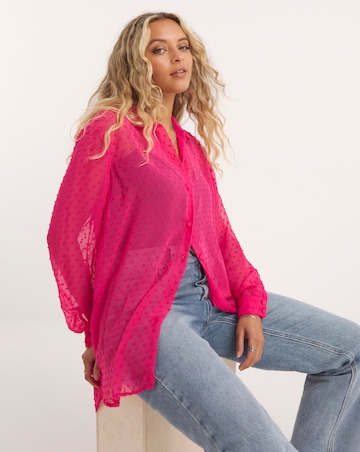Hot Pink Relaxed Dobby Shirt