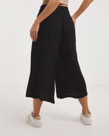 Crinkle Shirred Waist Culottes