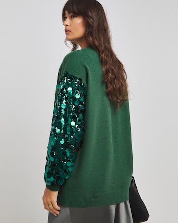 Lovedrobe Disc Sequin Sleeve Jumper