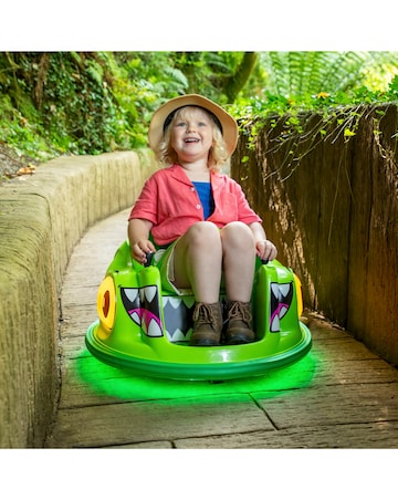 Xootz Kids Electric Dinosaur Bumper Car Ride-On - Green