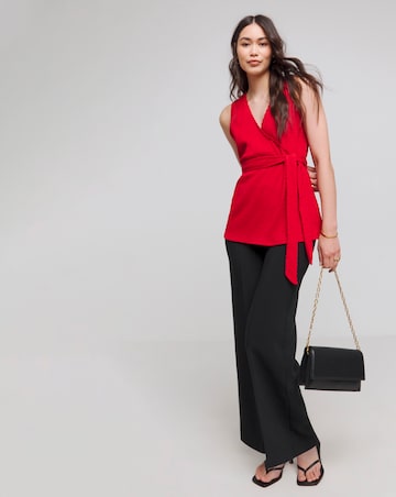 Simply Be Red Belted Wrap Top