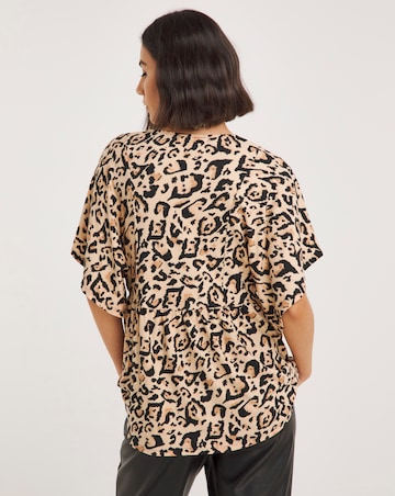 Leopard Print Supersoft Wrap Peplum Top