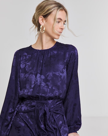 Joanna Hope Jacquard Tie Waist Dress