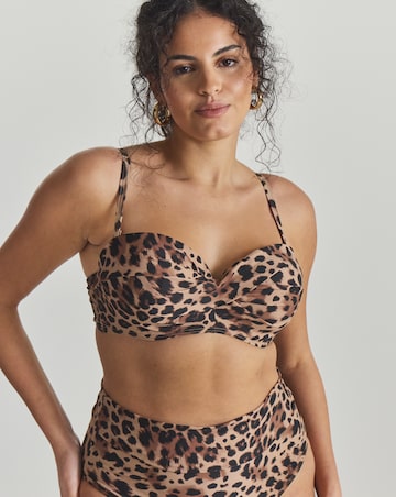 MAGISCULPT Leopard Print Bandeau Bikini Top