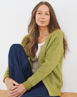 Re-Luxe Green Edge To Edge Cardigan