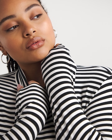 Stripe Roll Neck Bodysuit