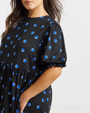 Spot Print Supersoft Tiered Midi Dress