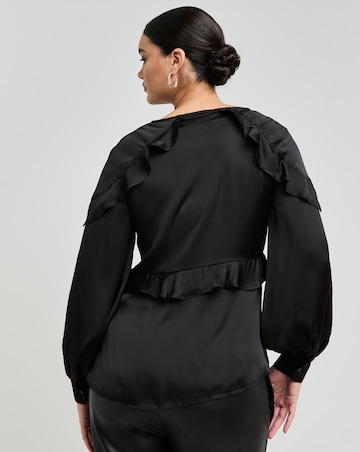 Joanna Hope Frill Tie Neck Blouse