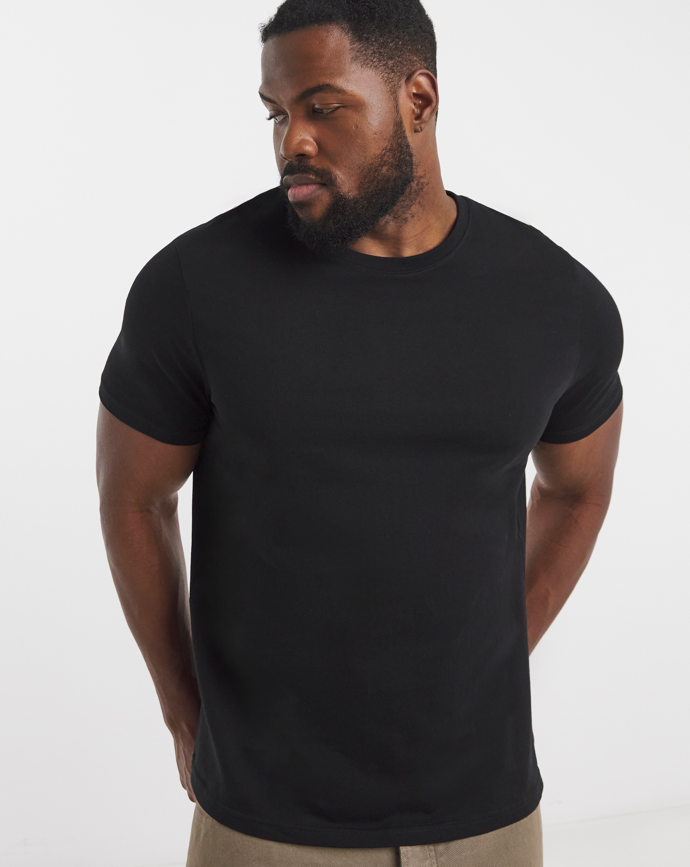 Pure Cotton Crew Neck T-Shirt- Black