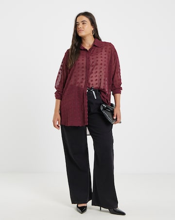 Burgundy Oversized Dobby Shirt